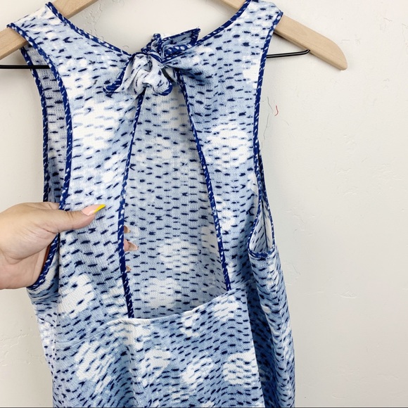 Lou & Grey Blue Polka Dotted Tank w/bow sz M - Picture 3 of 6